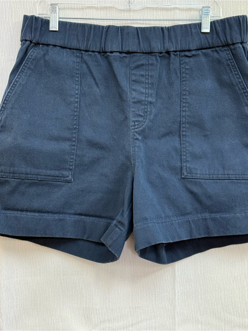 Lee Navy High rise Elastic-Waist Cotton Jean Shorts - Picture 3 of 8